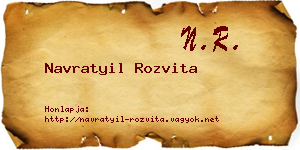 Navratyil Rozvita névjegykártya